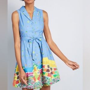 ModCloth Community Brunch Farmers Market Shirt Dress Sz L